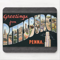 Saludos de Pittsburgh Penna., vintage alfombrillas de raton 