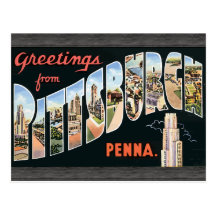 Saludos de Pittsburgh Penna., vintage Postales