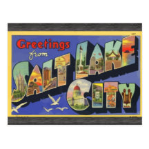 Saludos de Salt Lake City, vintage Tarjetas Postales