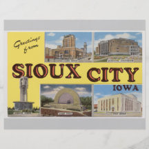 Saludos de Sioux City Iowa, vintage Tarjetas Informativas