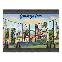 Saludos de Tennessee, vintage Postales