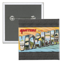 Saludos de Virginia, vintage Pin