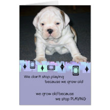 Saludos del cumpleaños del perrito del dogo felicitacion 