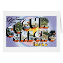 ¡Saludos del d'Alene de Coeur, Idaho! Tarjetas