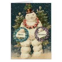 Saludos del día de fiesta del muñeco de nieve tarjetas