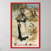Saludos del día de la acción de gracias con una mu poster