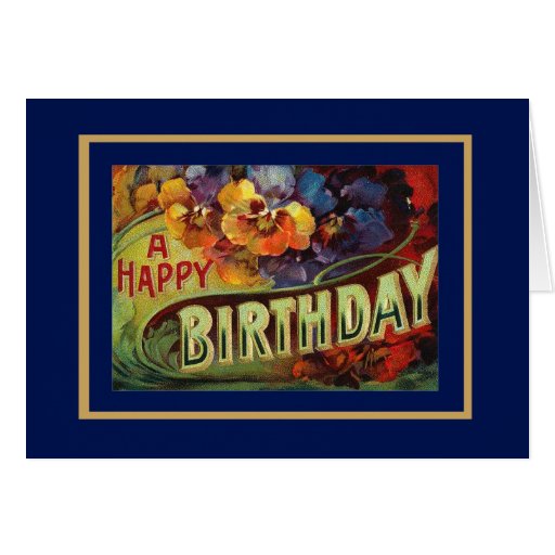 Saludos del feliz cumpleaños del vintage de la tar