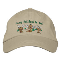 Saludos del reno del día de fiesta gorra bordada