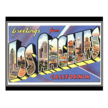 Saludos del vintage de Los Ángeles California Tarjetas Postales