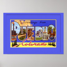 Saludos grandes de la letra de Colorado del pueblo Posters