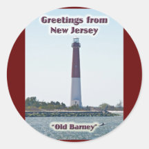 Saludos New Jersey del faro NJ de Barnegat Etiquetas