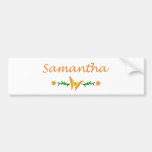 Samantha (mariposa anaranjada) etiqueta de parachoque