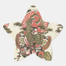 Samurai 3 calcomanías forma de estrellaes