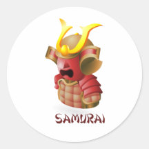 samurai etiqueta redonda