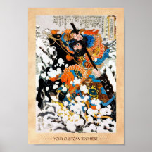 Samurai legendario japonés oriental fresco del gue impresiones