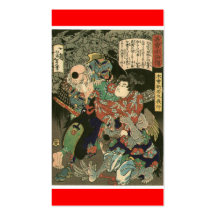 Samurai que lucha Tengu, circa 1866 Tarjetas De Negocios