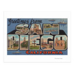 San Diego, California - escenas grandes de la letr Postales