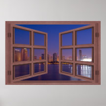 San Diego en el poster de la ventana abierta del c