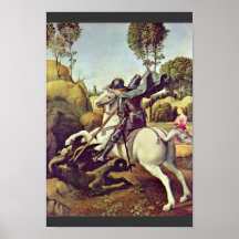 San Jorge que lucha el dragón de Raffael Posters