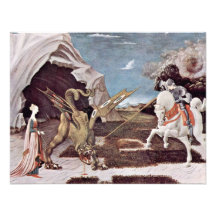 San Jorge que lucha el dragón de Uccello Pablo Invitaciones Personales