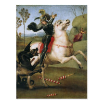 San Jorge que lucha el dragón, Raphael Postales
