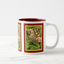 San Jorge y el arte Nouveau del vintage del ~ del  Taza De Café