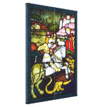 San Jorge y el doble del vitral del dragón Impresión De Lienzo