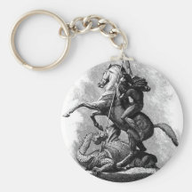 San Jorge y el dragón Llavero Personalizado