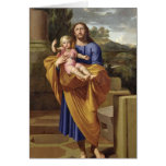 San José que lleva al Jesús infantil, 1665 Tarjeton