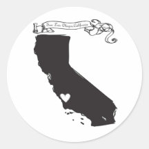 San Luis Obispo Etiquetas Redondas