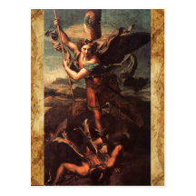 SAN MIGUEL VANGUISHING SATAN TARJETA POSTAL