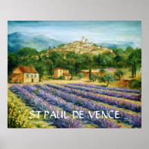 San Pablo De Vence y lavanda Poster