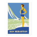 San Sebastián, viaje retro del arte del vector Postal