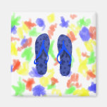 sandalias pattern.png azul de la playa iman para frigorífico