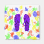 sandalias pattern.png púrpura de la playa iman