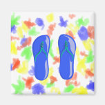 sandalias strap.png moldeado azul imán de frigorifico
