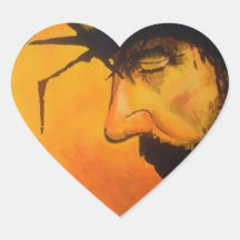sangre de Jesús Pegatina De Corazón Personalizadas