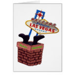 Santa abajo tarjeta de Navidad de Las Vegas de la 