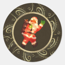 Santa con clase con las luces Brown y los pegatina