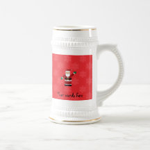 Santa con el modelo rojo de los copos de nieve tazas de café