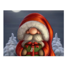 Santa con un regalo tarjetas postales
