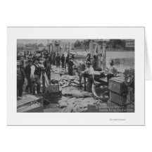 Santa Cruz, CA - escena del muelle del pescador Tarjeta