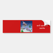 santa-duendes, canevil malvado santa etiqueta de parachoque