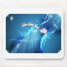 Santa en BlueWave Tapetes De Raton