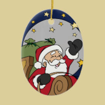 Santa en el ornamento del día de fiesta del dibujo adornos