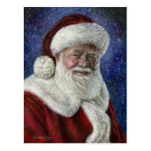 Santa entre las estrellas postales