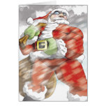 Santa es tarjeta de Navidad que viene tarjetas