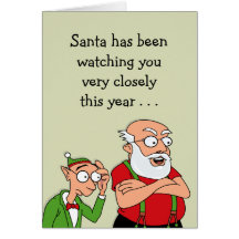 Santa está mirando felicitacion 