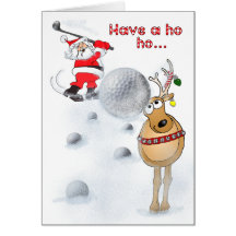 ¡Santa golfing con un amigo! Felicitación