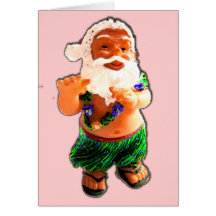 santa hawaiano tarjetas